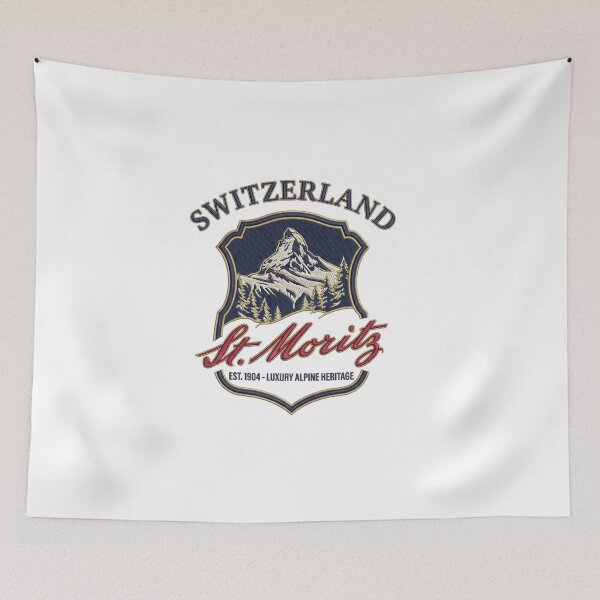 Item preview, St Moritz Switzerland – Luxury Alpine Heritage Crest designed and sold by Maisonsucces.
