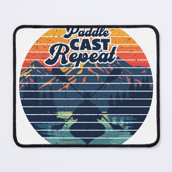 Item preview, Paddle Cast Repeat Retro Kayak Fishing designed and sold by Stag Prime Shop.