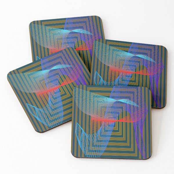 Item preview, Futuristic abstract wireframe transition of shapes and colors designed and sold by busurman.
