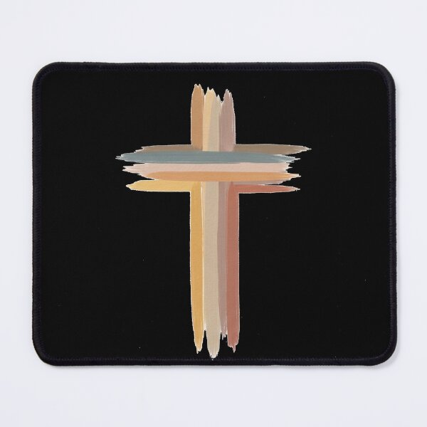 Item preview, Terracotta Brush Stroke Cross Christian Vintage Art Sticker designed and sold by Illustrated Faith.