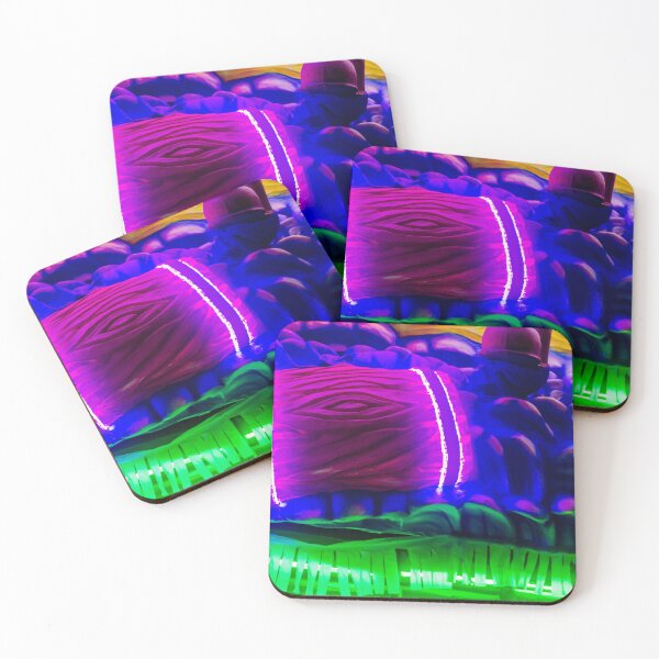 Item preview, Neon Carnival Float Barrel With Vibrant Purple and Green Lights on Colorful Abstract Sculpture designed and sold by Nmallia.