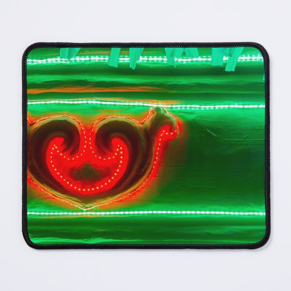 Item preview, Neon Christmas Lights Decoration With Red Heart Ornament and Green LED Strips Abstract Holiday Background designed and sold by Nmallia.