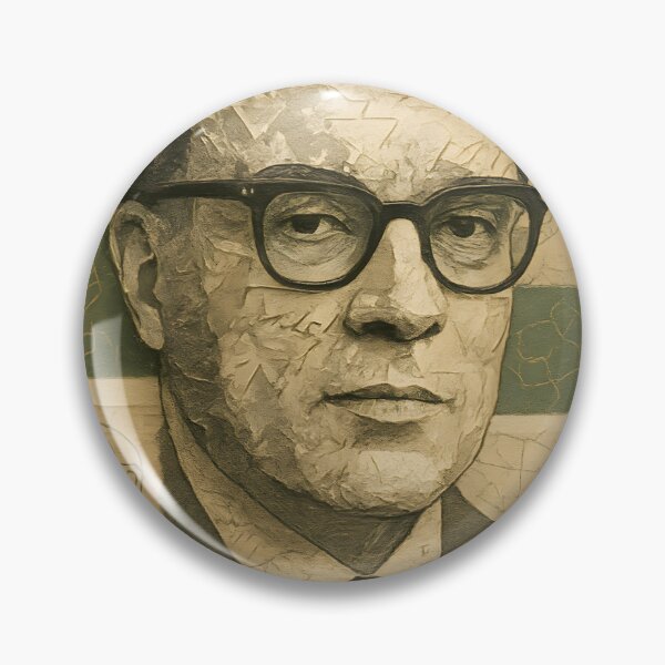 Item preview, Isaac Asimov Abstract Collage Portrait – Robots, Star Maps, Circuit Textures, Sci‑Fi Surreal Art designed and sold by Cosmopolis.