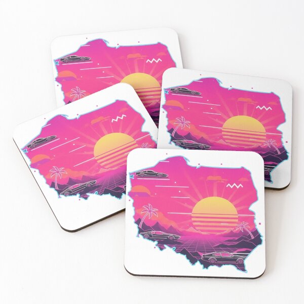 Item preview, Retro Neon Poland Map Design – Polish Vaporwave Sunset Aesthetic Futuristic Landscape designed and sold by Tw1nsAIArt.