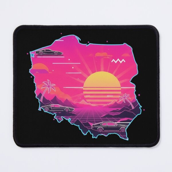 Item preview, Retro Neon Poland Map Design – Polish Vaporwave Sunset Aesthetic Futuristic Landscape designed and sold by Tw1nsAIArt.