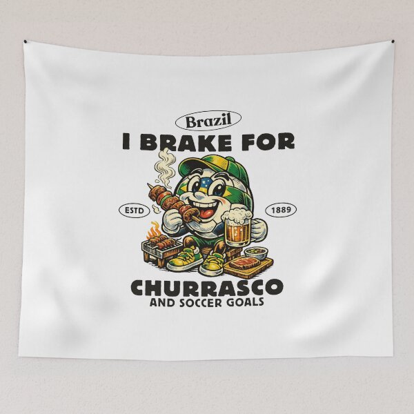 Item preview, Brazil : I brake for churrasco and soccer goals designed and sold by Peerless-Prime.