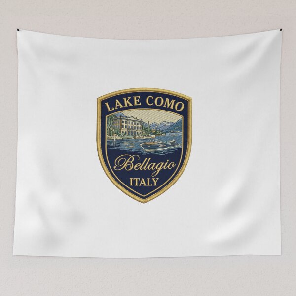 Item preview, Lake Como Bellagio Italy – Vintage Italian Riviera Crest designed and sold by Maisonsucces.