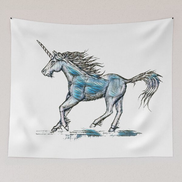 Item preview, Scottish The Brave Unicorn In Blue designed and sold by toriacassidy.