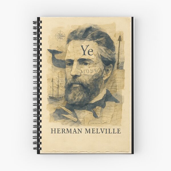 Item preview, Herman Melville Abstract Collage – Moby Dick Nautical Portrait with Scrimshaw, Sea Charts, Indigo Ink designed and sold by Cosmopolis.
