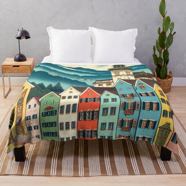Item preview, Innsbruck Austria Ukiyo-e Art Print - Japanese Woodblock Style Alpine Landscape Wall Art designed and sold by Vandy Fullam.