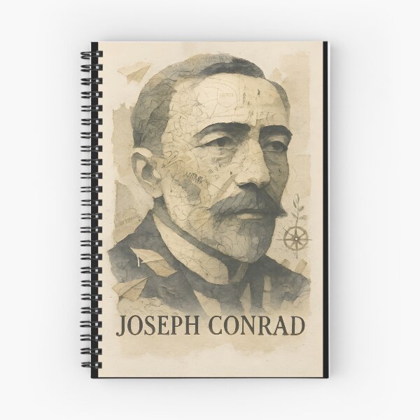 Item preview, Joseph Conrad Abstract Collage Portrait – Nautical Maps, Brass Texture, Jungle Motifs designed and sold by Cosmopolis.