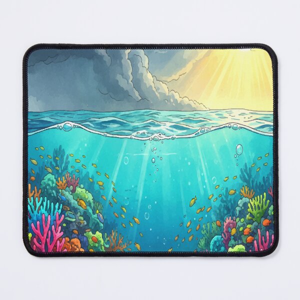 Item preview, Fiji Tropical Atoll - Turquoise Reef Watercolor art designed and sold by TheDesignDen21.
