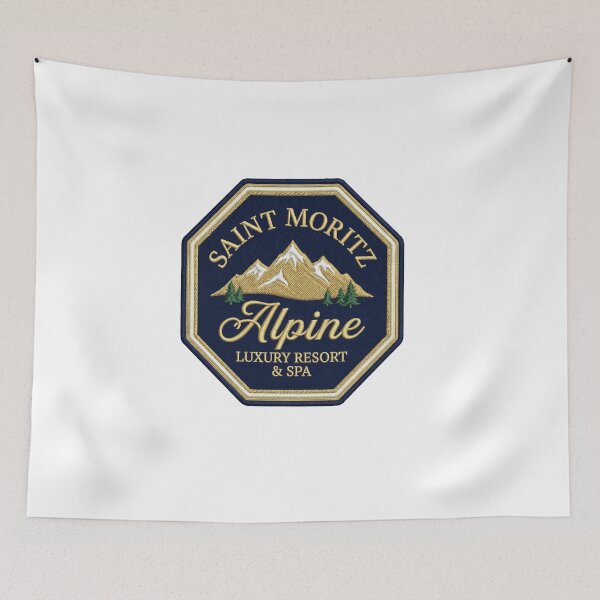 Item preview, Saint Moritz Alpine Luxury Resort – Vintage Mountain Crest designed and sold by Maisonsucces.