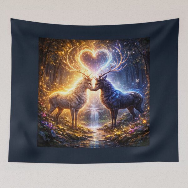Item preview, Stags sacred forest soul mates designed and sold by GeoWild Designs.