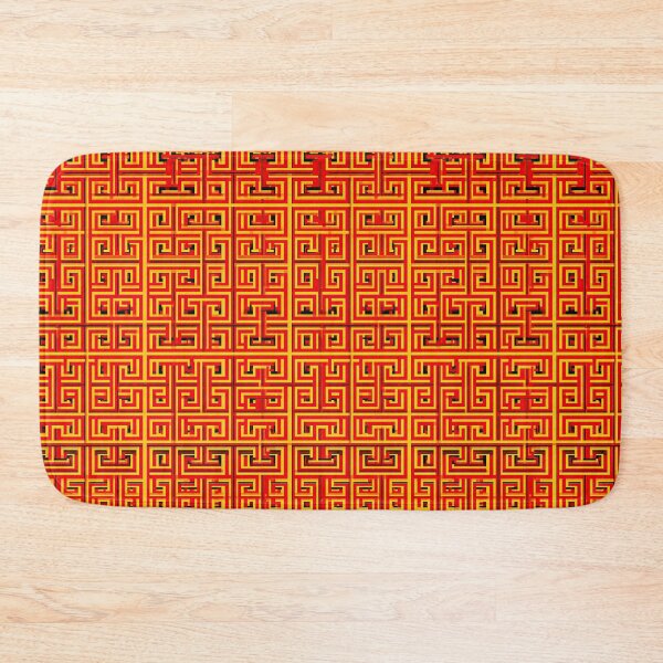 Item preview, Orange and Gold Greek Key Meander Pattern designed and sold by Piotrek0001.