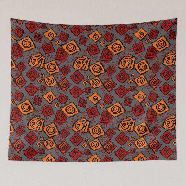 Item preview, Funky Orange and Black Primitive Shapes designed and sold by Piotrek0001.