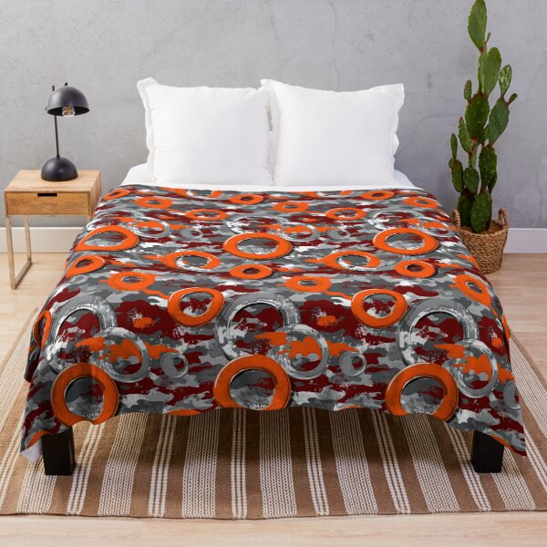 Item preview, 3D Orange Rings on Grey Camo Background designed and sold by Piotrek0001.