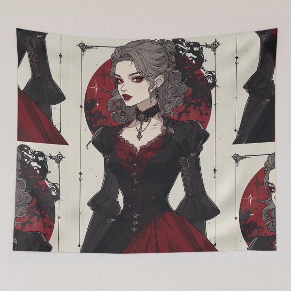 Aperçu de l'œuvre Fille vampire gothique – Anime victorien créée et vendue par ArtsJulian.