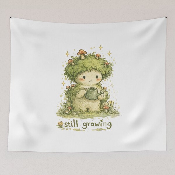 Item preview, Still Growing – Moss Creature Indie Aesthetic Plant Lover Cute Nature Comfort Design designed and sold by Kate1art.