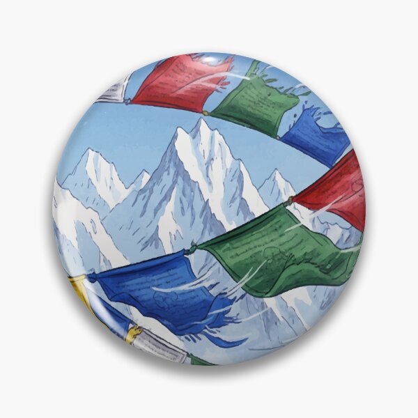 Item preview, Nepal Prayer Flags - Mount Everest Watercolor digital Art designed and sold by TheDesignDen21.
