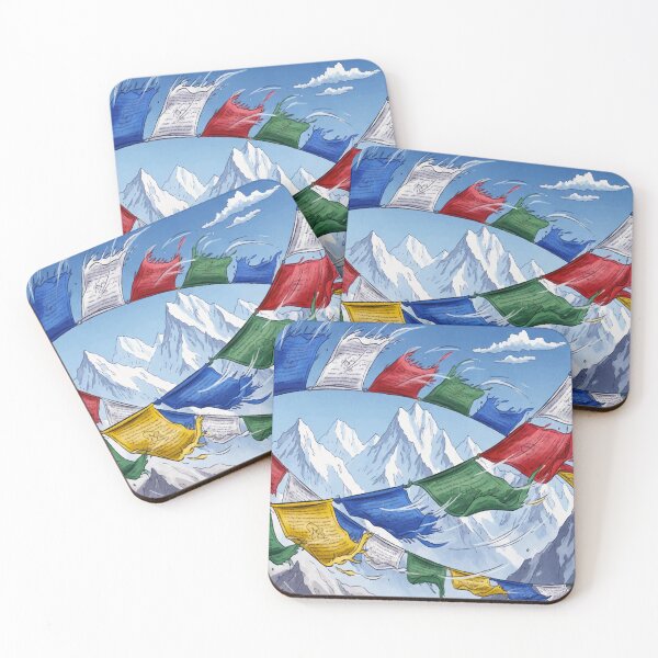 Item preview, Nepal Prayer Flags - Mount Everest Watercolor digital Art designed and sold by TheDesignDen21.
