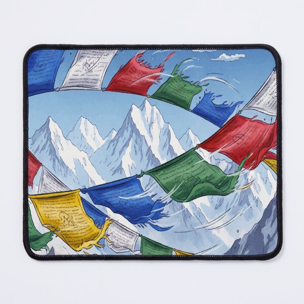 Item preview, Nepal Prayer Flags - Mount Everest Watercolor digital Art designed and sold by TheDesignDen21.