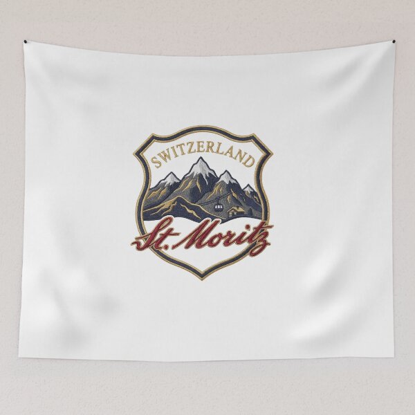 Item preview, Switzerland St Moritz – Alpine Resort Vintage Crest designed and sold by Maisonsucces.
