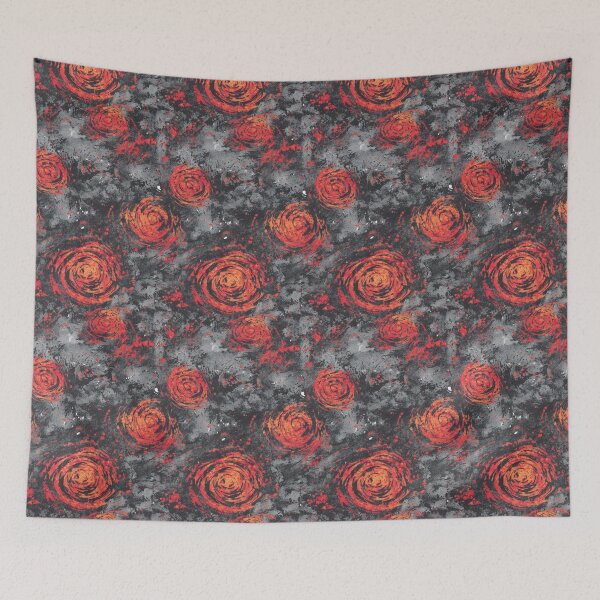 Item preview, Red Rose Sketch on Concrete Grey Wall designed and sold by Piotrek0001.