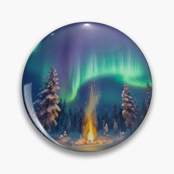 Item preview, Swedish Lapland - Aurora Borealis Watercolor Digital Art designed and sold by TheDesignDen21.