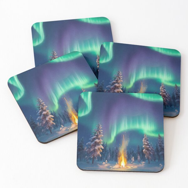 Item preview, Swedish Lapland - Aurora Borealis Watercolor Digital Art designed and sold by TheDesignDen21.