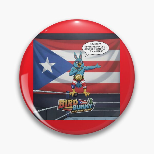 Item preview, Bird Bunny Joins Wrestling "Gravity? Never Heard Of It. I'm A Bird!" Funny Puerto Rico Championship Cartoon designed and sold by SammyMorry.
