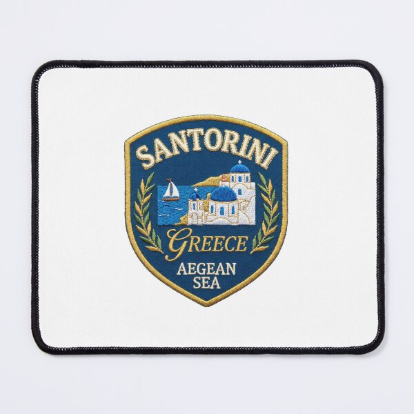 Item preview, Santorini Greece – Aegean Sea Vintage Travel Crest designed and sold by Maisonsucces.