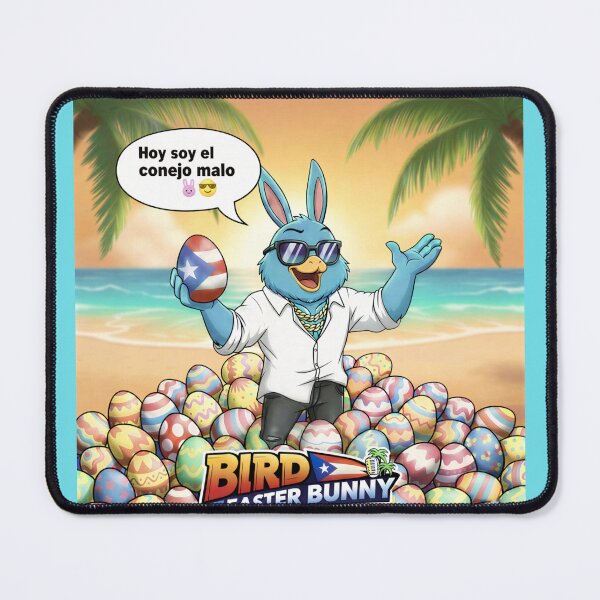 Item preview, Bird Easter Bunny "Hoy Soy El Conejo Malo" Funny Puerto Rico Easter Beach Cartoon designed and sold by SammyMorry.