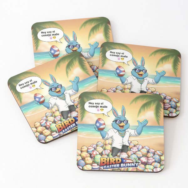 Item preview, Bird Easter Bunny "Hoy Soy El Conejo Malo" Funny Puerto Rico Easter Beach Cartoon designed and sold by SammyMorry.