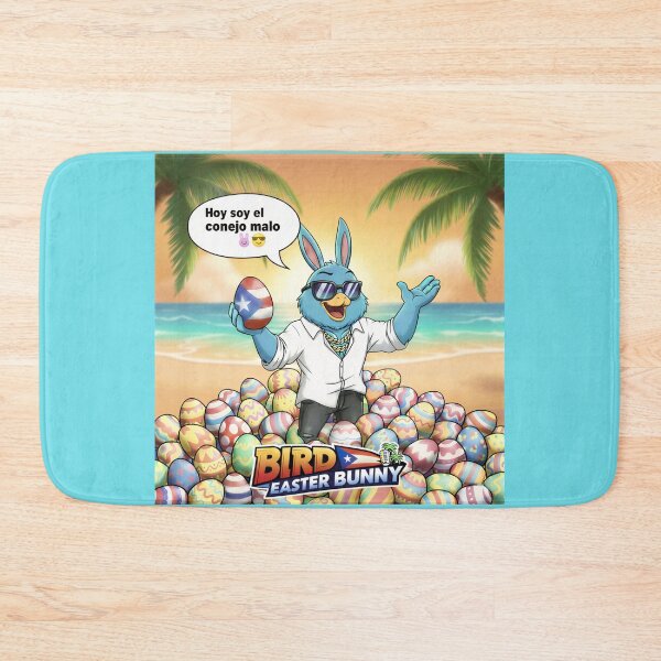 Item preview, Bird Easter Bunny "Hoy Soy El Conejo Malo" Funny Puerto Rico Easter Beach Cartoon designed and sold by SammyMorry.