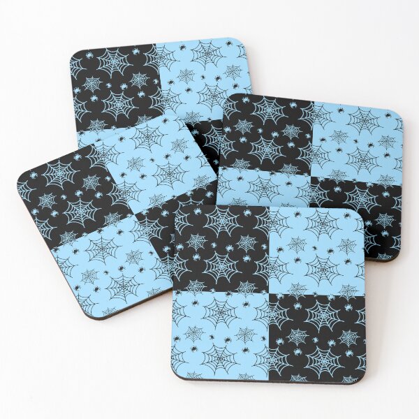 Item preview, Black and powder blue interchange web pattern designed and sold by serenebookworm.