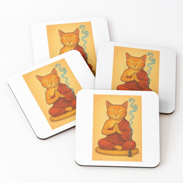 Item preview, Zen Cat Meditation – Cute Buddhist Monk Cat Illustration designed and sold by AtelierValerie.