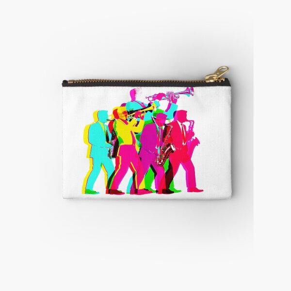 Item preview, Neon Jazz Ensemble Silhouette – Vibrant Pop Art Brass & Saxophone Band designed and sold by thebigleebowski.