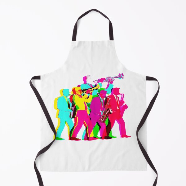Item preview, Neon Jazz Ensemble Silhouette – Vibrant Pop Art Brass & Saxophone Band designed and sold by thebigleebowski.