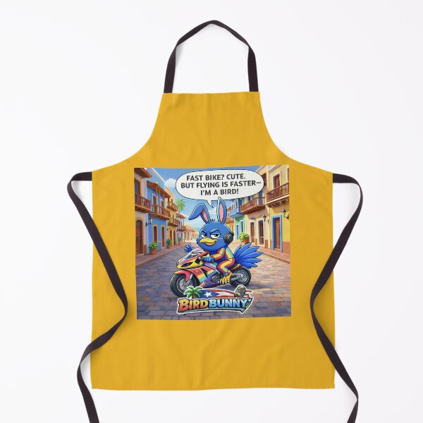 Item preview, Bird Bunny "Fast Bike? Cute. But Flying Is Faster I'm A Bird!" Funny Puerto Rico Street Cartoon designed and sold by SammyMorry.