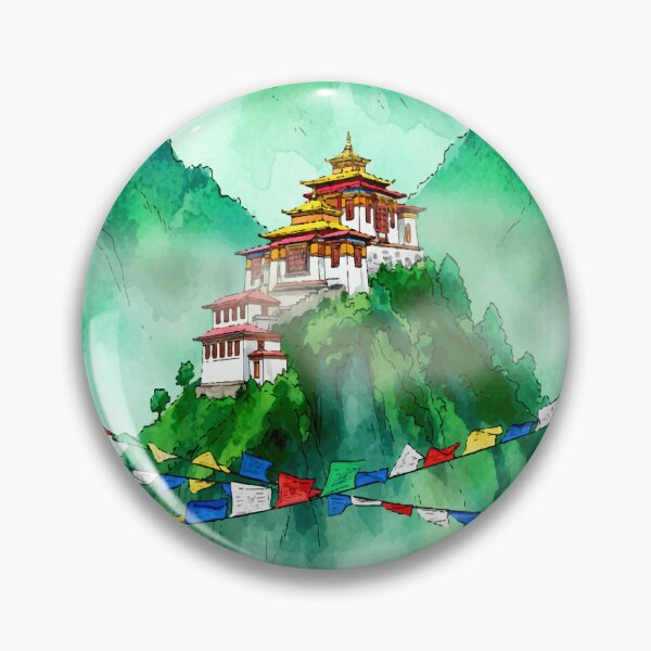 Item preview, Mystic Gangtok: Himalayan Monastery Watercolor Art designed and sold by TheDesignDen21.