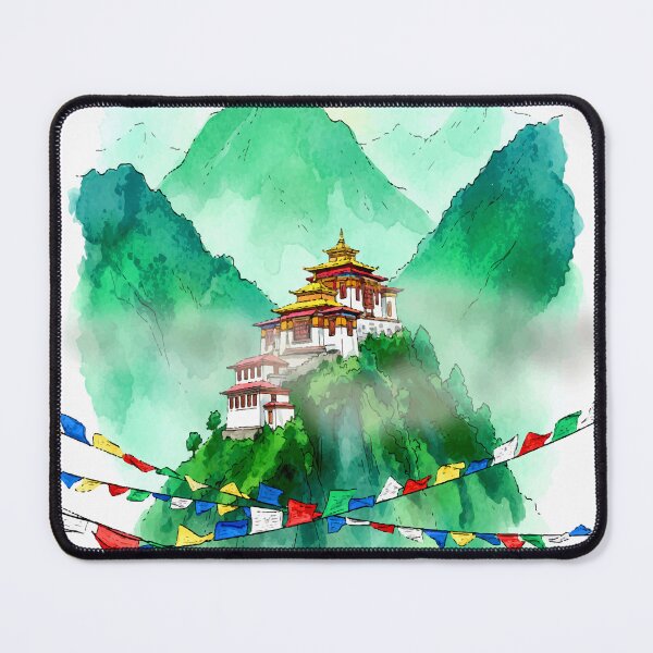 Item preview, Mystic Gangtok: Himalayan Monastery Watercolor Art designed and sold by TheDesignDen21.