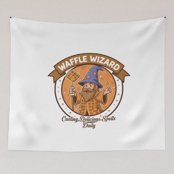 Item preview, Waffle Wizard Funny Fantasy Breakfast - Retro Food Magic Art designed and sold by Wear Sculpt.