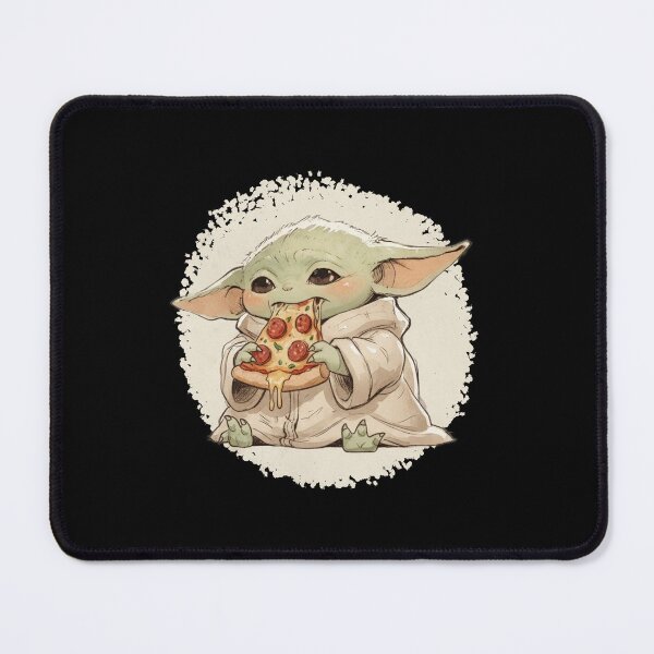 Item preview, BABY YODA EATING PEPPERONI PIZZA designed and sold by LIS AND MELIVERSO.