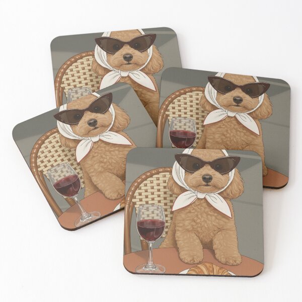 Item preview, Elegant dog eating croissants designed and sold by ShineOfCreative.
