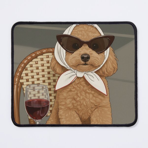 Item preview, Elegant dog eating croissants designed and sold by ShineOfCreative.