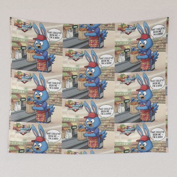 Item preview, Bird Bunny Supermercado  "That Could've Been Me I'm A Bird" Funny Puerto Rico Grocery Store Cartoon designed and sold by SammyMorry.