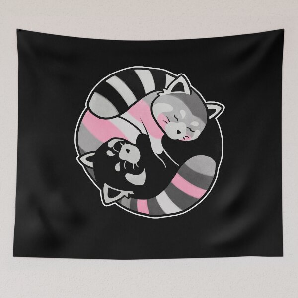 Item preview, Demigirl Red Panda Yin Yang LGBT Pride Flag designed and sold by Clara Hollins.