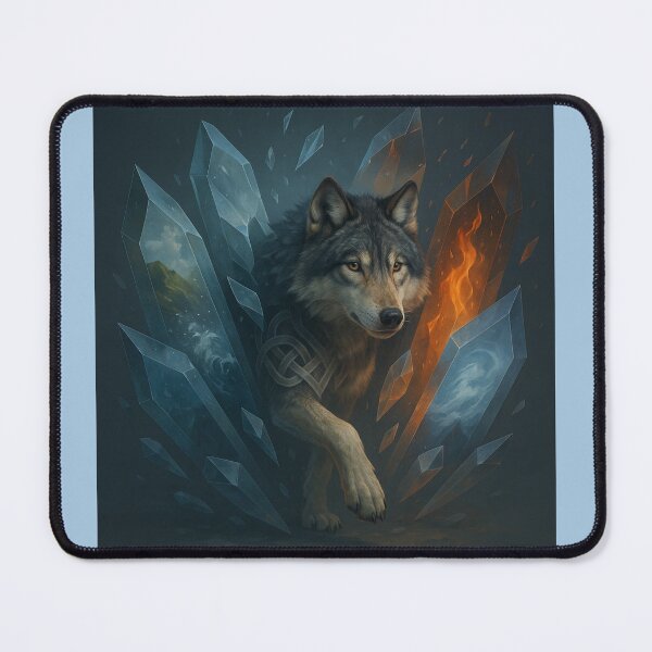Item preview, Wolf – Fractured Crystal Realms Elemental Path Wildlife Art designed and sold by GeoWild Designs.