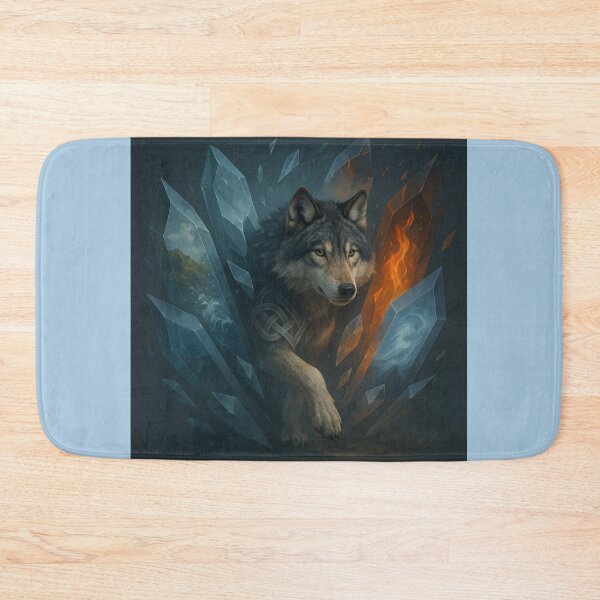 Item preview, Wolf – Fractured Crystal Realms Elemental Path Wildlife Art designed and sold by GeoWild Designs.